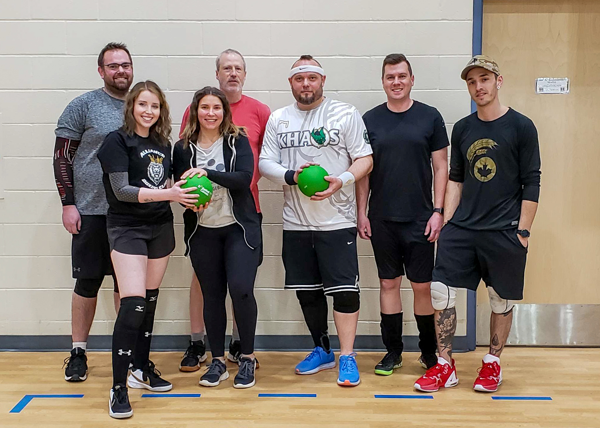 Players from Saskatchewan's provincial dodgeball teams.